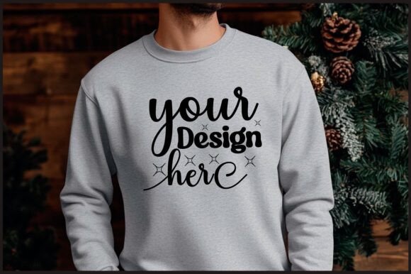 Christmas Men Sweatshirt Mockup 109: Graphics & Product Mockups