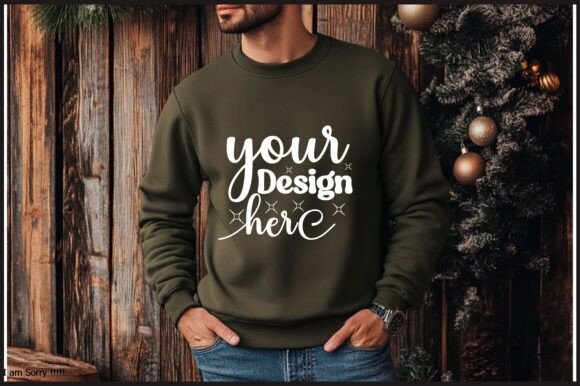 Christmas Men Sweatshirt Mockup 82 Graphics Review
