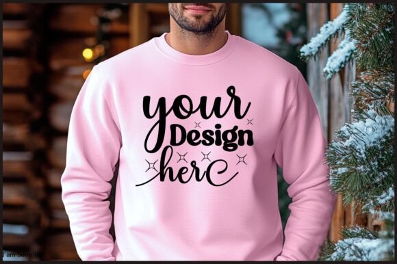 Christmas Men Sweatshirt Mockup 92 Graphics