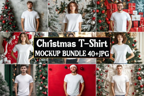 Christmas T-Shirt Mockup Bundle 01: Graphics & Product Mockups