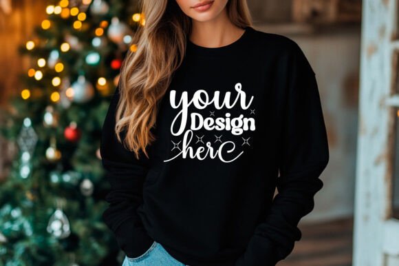 Christmas Women Sweatshirt Mockup 7 Graphics
