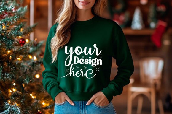 Christmas Women Sweatshirt Mockup 84 Graphics