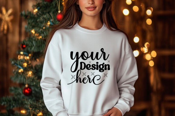 Christmas Women Sweatshirt Mockup 86 Graphics for Product Mockups