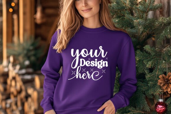Christmas Women Sweatshirt Mockup 9 Graphics for Product Mockups