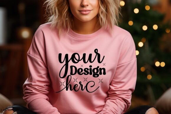 Christmas Women Sweatshirt Mockup 90 Graphics & Product Mockups