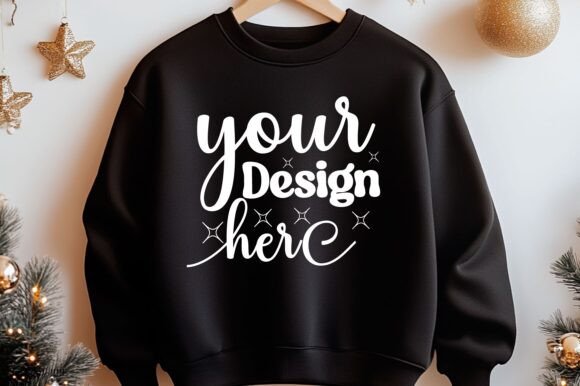 Happy New Year Sweatshirt Mockup 1 Graphics