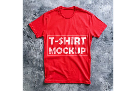 Trendy Red T-Shirt Mockup Graphics & Product Mockups